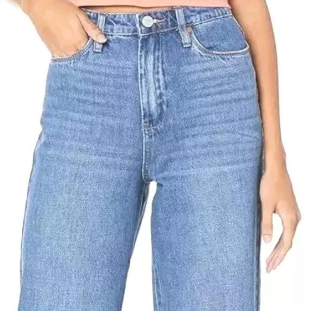 Blanknyc The Baxter Jeans Sz 31 Mom High Waisted Ribcage Straight Blue Denim Nwt